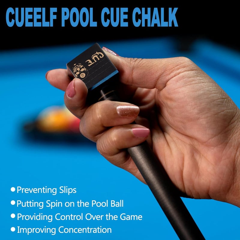 CUEELF Cube Pool Cue Chalk Technology Billiard Pool Stick Chalk for Professional Low Deflection, Durable, Reduces Miscues-1pc - Image 4